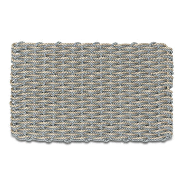 Lobster Rope Doormats, Outdoor Door Mats, Wicked Good Door Mats Made in Maine, Silver & Dark Tan Double Weave
